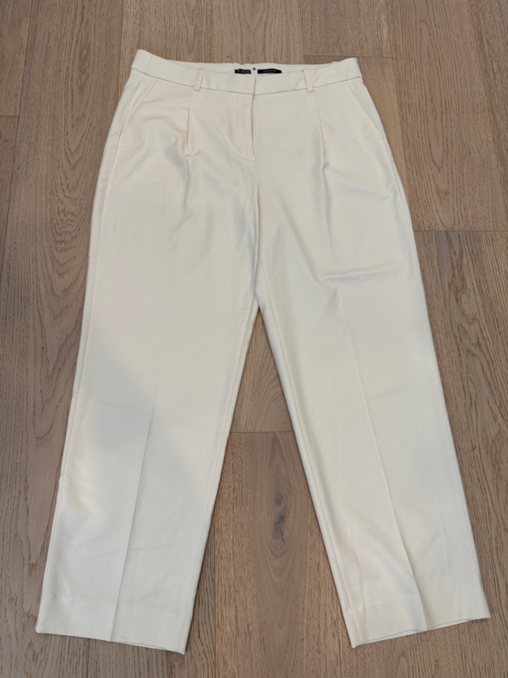 J. Crew Essential Pant NWOT in City Twill Ivory Womens 14 Wide Leg Career Office